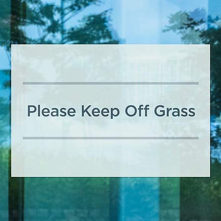 CGSignLab | אנא הרחק את הדשא -טלה בסיסית נצמד חלון | 30 x20